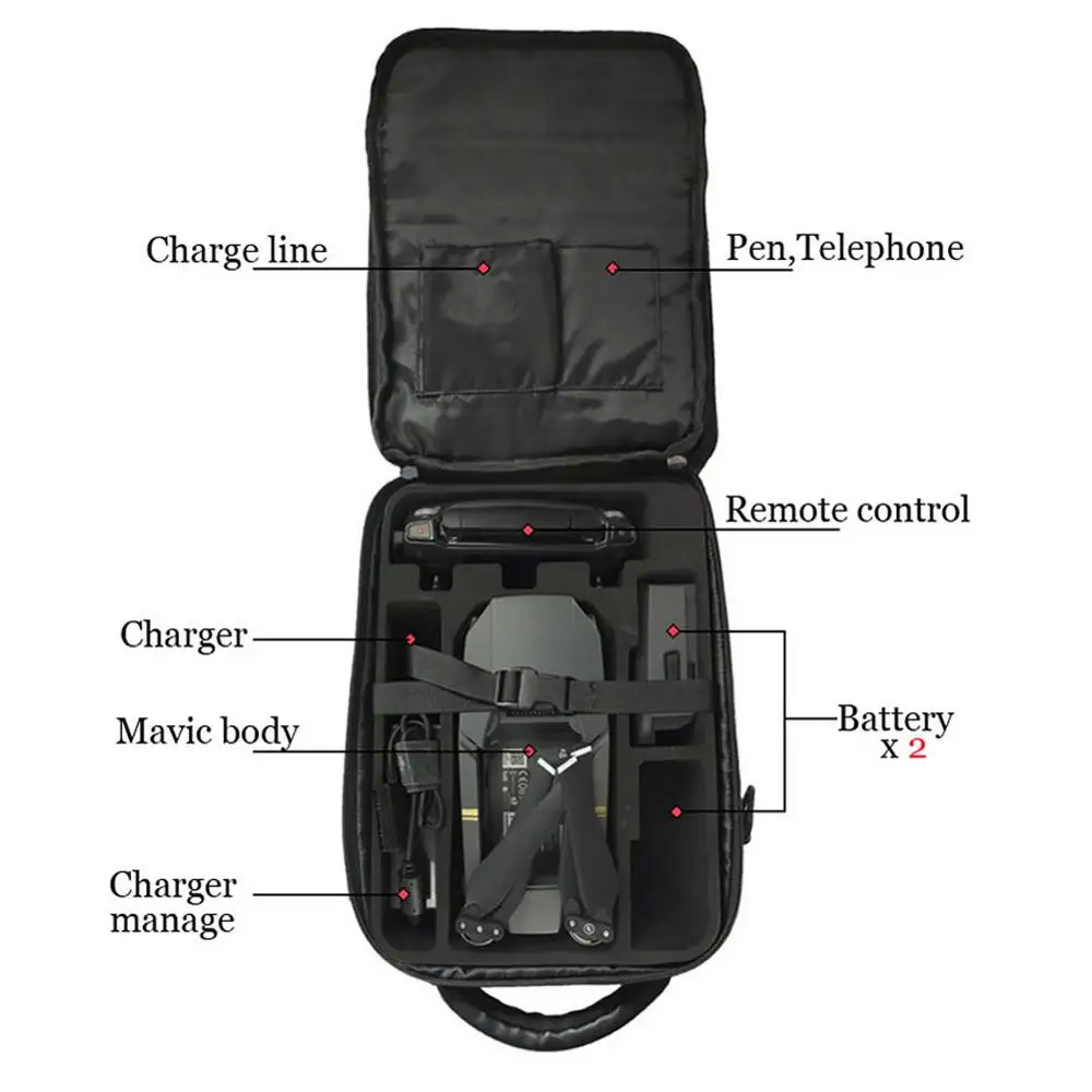 Водонепроницаемая женская сумка на плечо DJI Mavic черная для переноски
