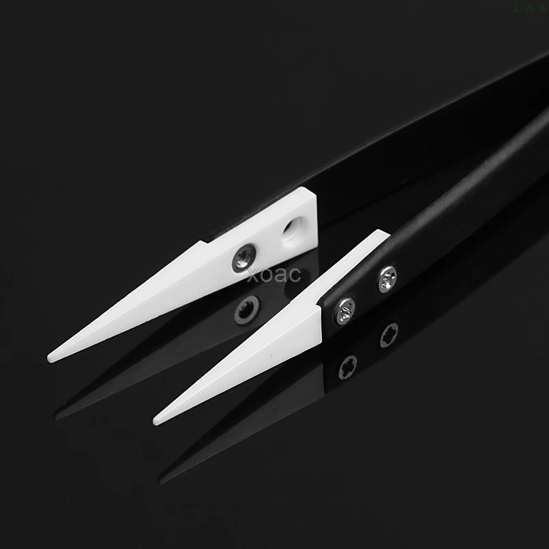 1 шт. Керамические наконечники пинцет ручка из нержавеющей стали Прямой для