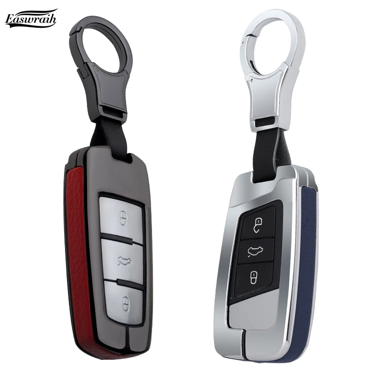 Высококачественный автомобильный кожаный и металлический чехол для ключей