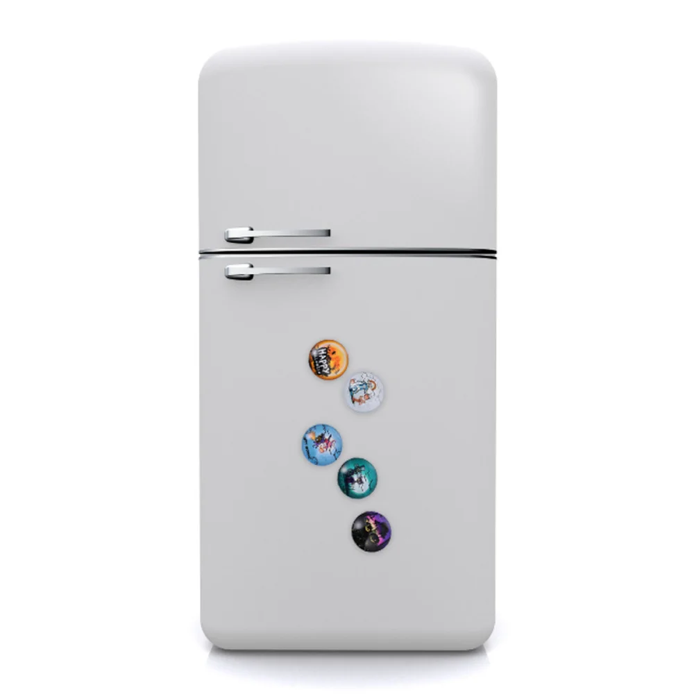 

5Pcs Refrigerator Magnets Crystal Glass Fridge Stickers for Home Decor