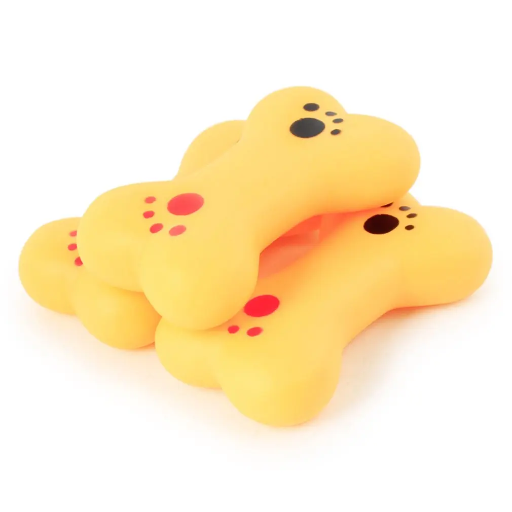 

Pet Puppy Dog Squeaky Fetch Bone Shape Toys Bite Resistant Squeeze Chew Toy For Aggressive Chewers Cute Colorful Ball Design
