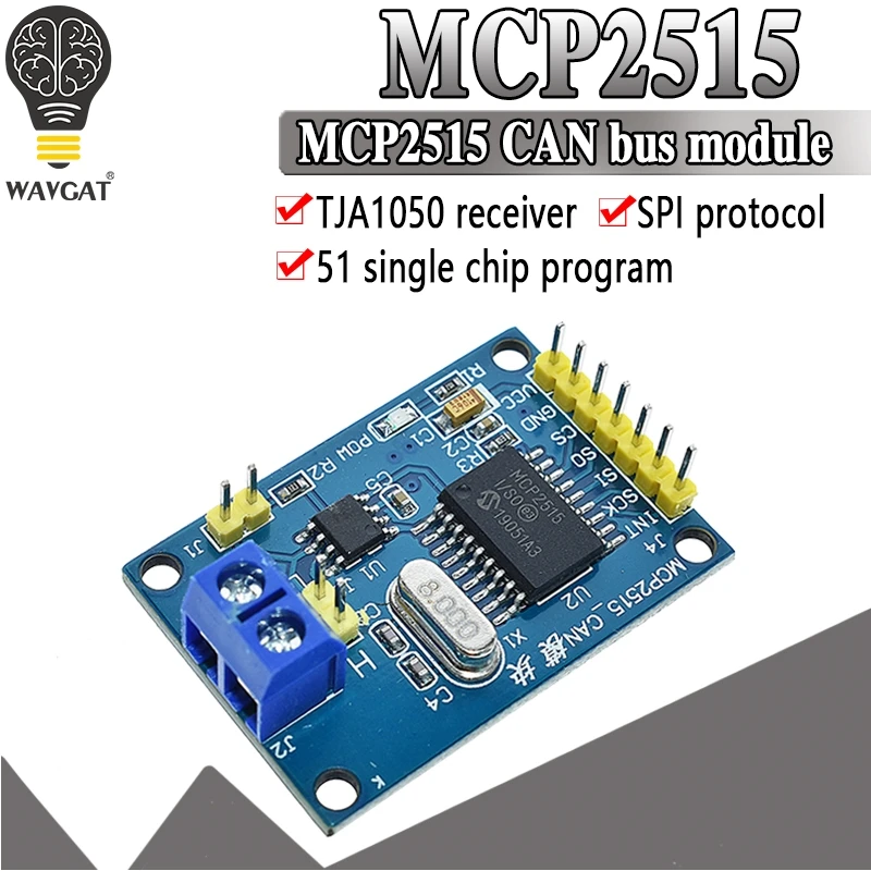 Плата модуля шины CAN WAVGAT MCP2515 TJA1050 приемник SPI для 51 MCU контроллер рычага Новинка |
