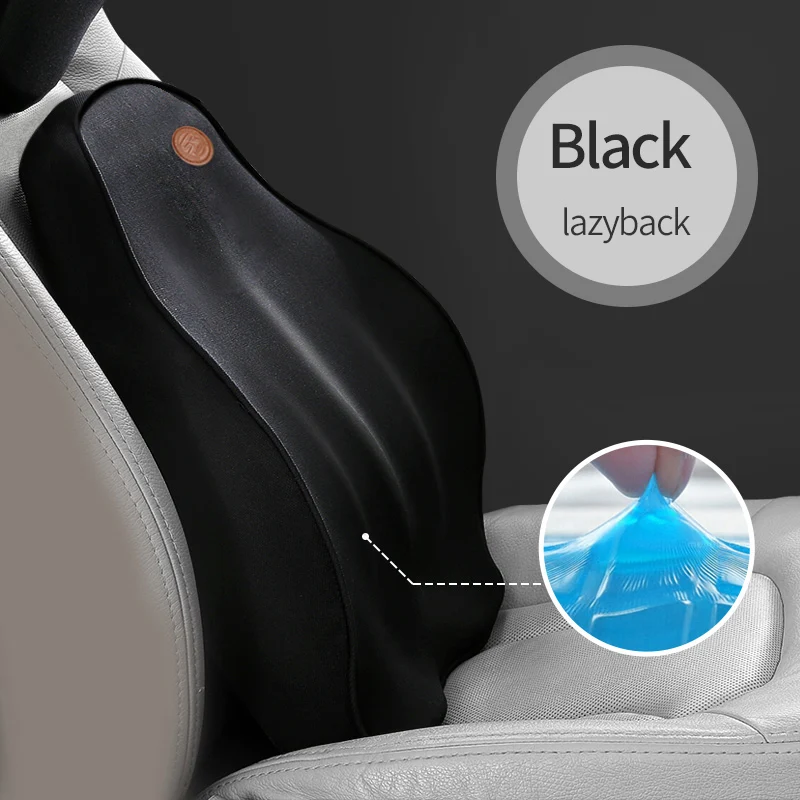 Black Подушки для автомобилей, подушка для спины, подушка для автомобильного сиденья, поясничная поддержка для офисного стула, подушка для автомобиля, универсальная 3D пена с эффектом памяти - Название цвета: Black