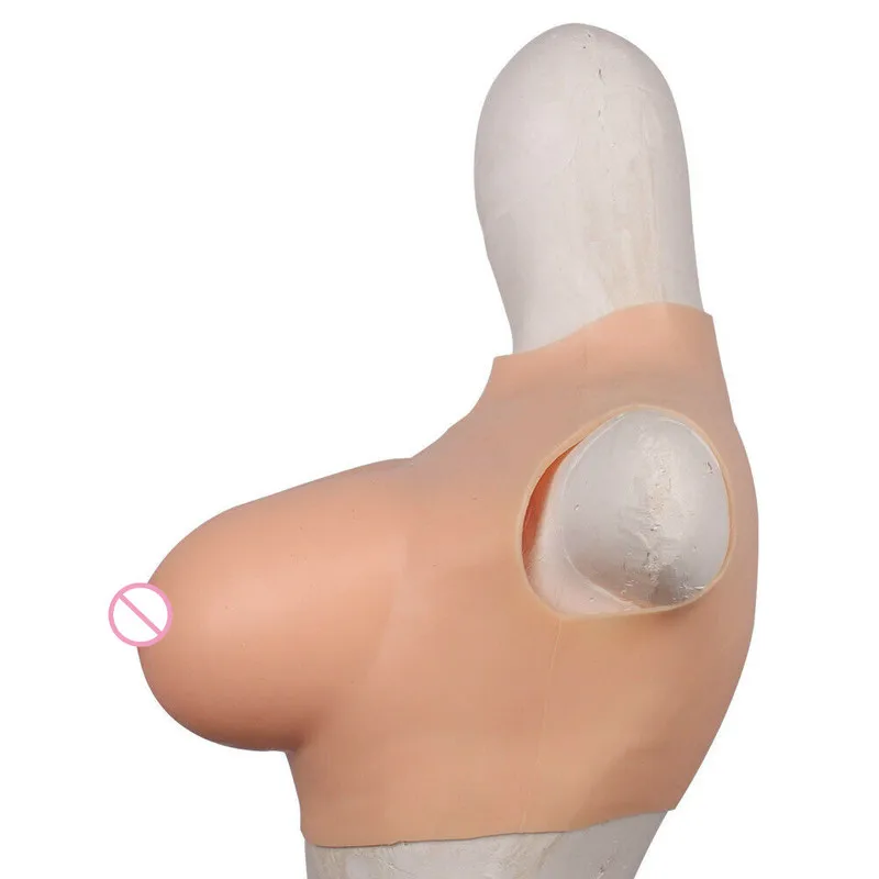 C,D,F Cup Silicone Breast Forms Fake Boobs Crossdresser Breasts Mastectomy Bras for Women Front Closure Bra