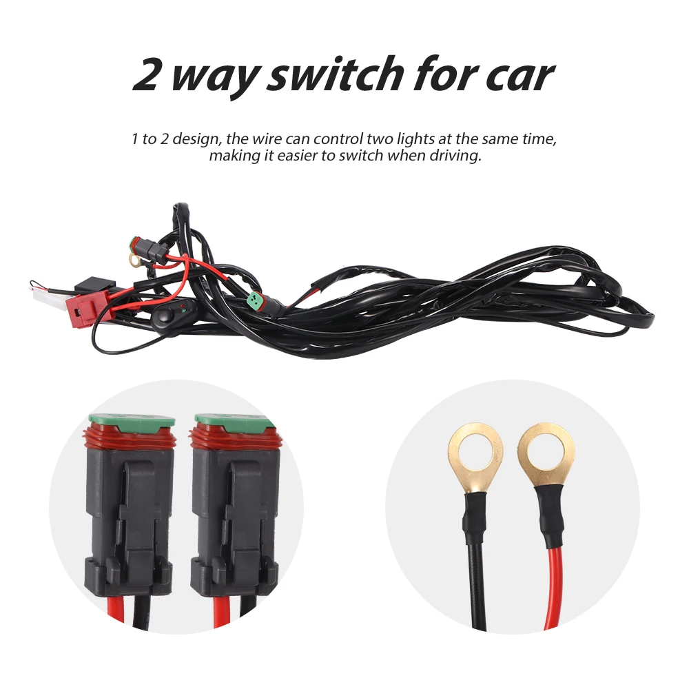 

Car Lamp Used 2 Way High Light Wiring Loom Harness Relay And Fuse Wire Kit Current Protective Car Lamp Switch Driving Lamp