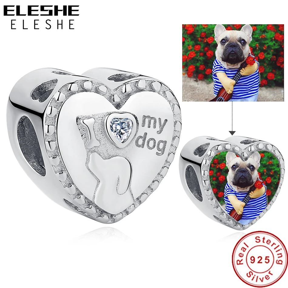 Шарм-бусина из серебра 925 пробы с подвеской в виде сердца | Украшения и аксессуары