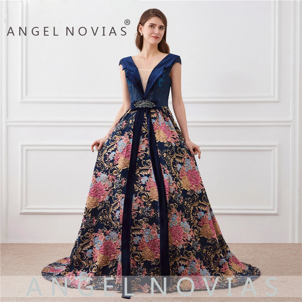 Angel Novias Настоящее фото длинное вечернее платье Abendkleider Дубай Ливан Саудовская