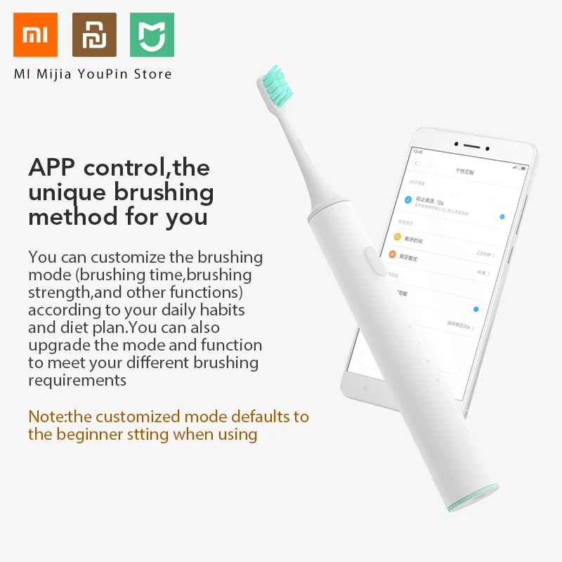 Xiaomi mi домашний звуковой электрический зуб mi щетка Беспроводная зарядка IPX7 водонепроницаемый bluetooth с управлением Приложения Белый