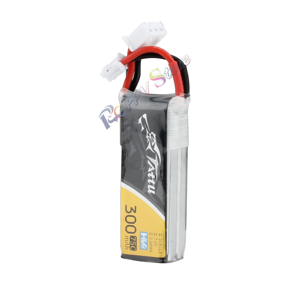 TATTU-bater&iacute;a Lipo 300mAh 7,6 V 75C 2S con conector de enchufe PH2.0 para cuadric&oacute;ptero de carreras RC FPV, 5 uds.-1