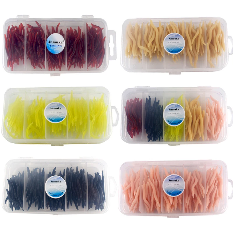 Искусственная мягкая рыболовная приманка силиконовая в виде червя набор