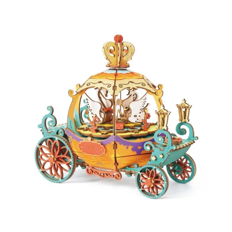 

Kids Educational Toy DIY Pumpkin Cart 3D Puzzle Game Assembly Moveable Music Box Toy Children Girl Room Decor Baby Birthday Gift