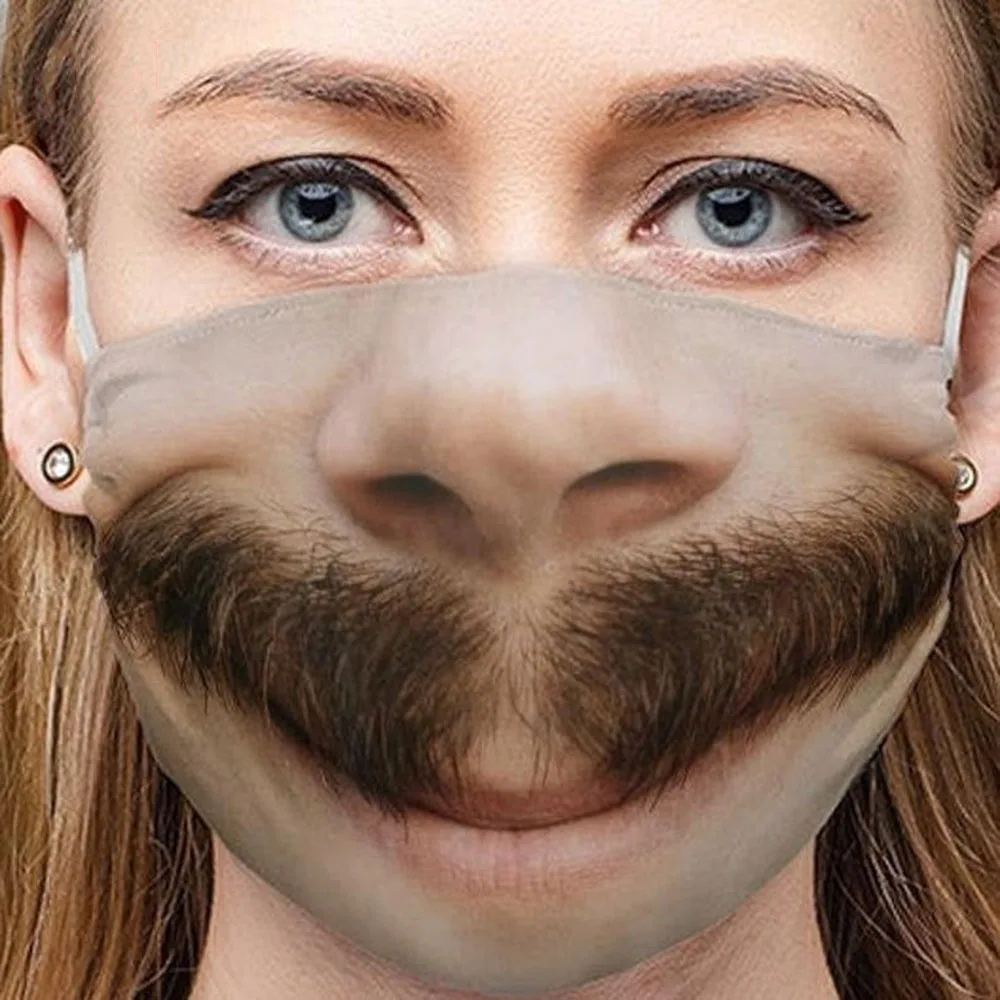 

Big Bearded Mouth Cosplay Women's Men Unisex Masks Adult Face Protection Dustproof Street Spots Breathable Keep Warm Party Mask