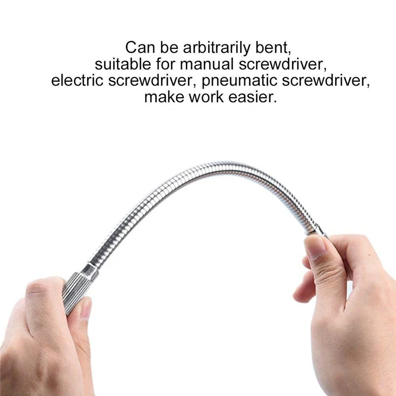 

1/4'' Flexible Extension Soft Screwdriver Holder Magnetic Universal Angle Socket Driver Adapter Shaft Hex Drill Bit Turning