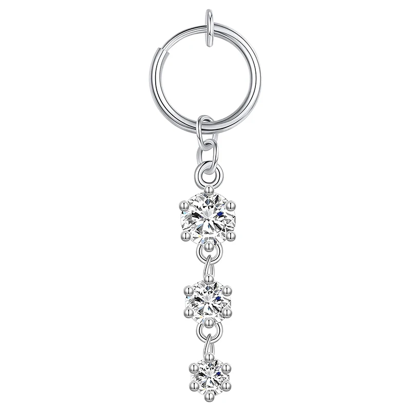 Кольца для пупка с зажимом имитация пирсинга кольцо подвеской в пупок |