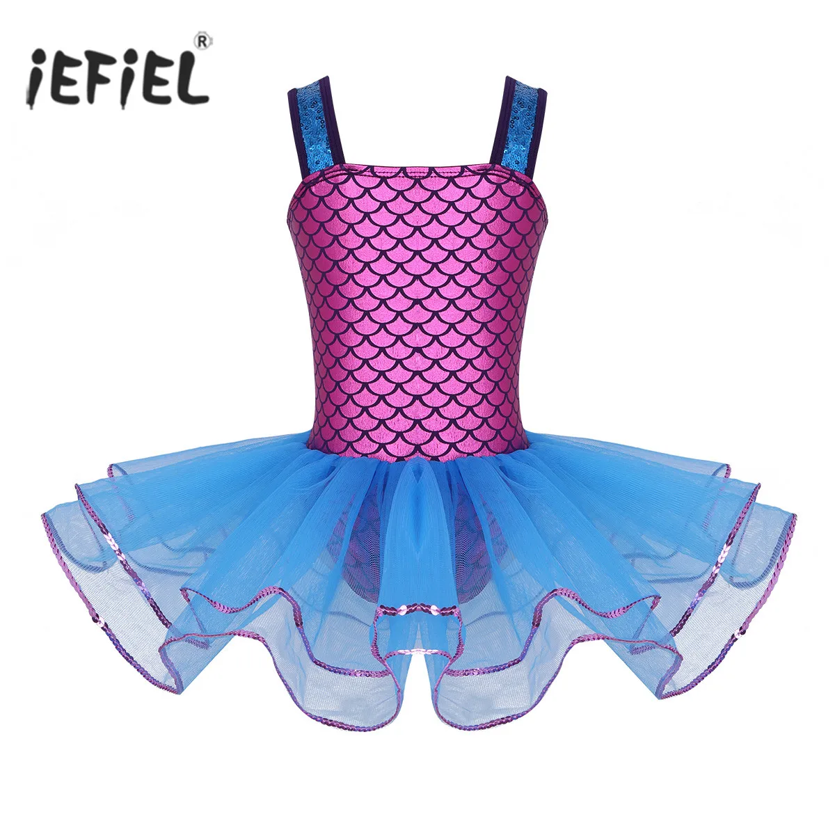 Детское балетное платье для танцев девочек Платье пачка с широкими лямками и