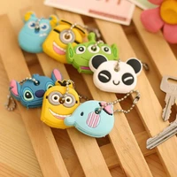 15 pcslot cute cartoon key holder plastic creative portable phone key bag children kid keychain deacoration