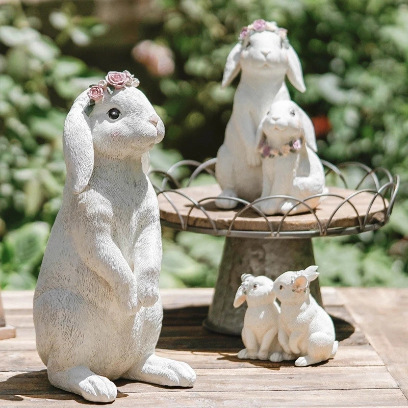 

Nordic parent-child wreath rabbit decoration bedroom living room cute animal bunny home decor ornaments Garden tuin decoratie