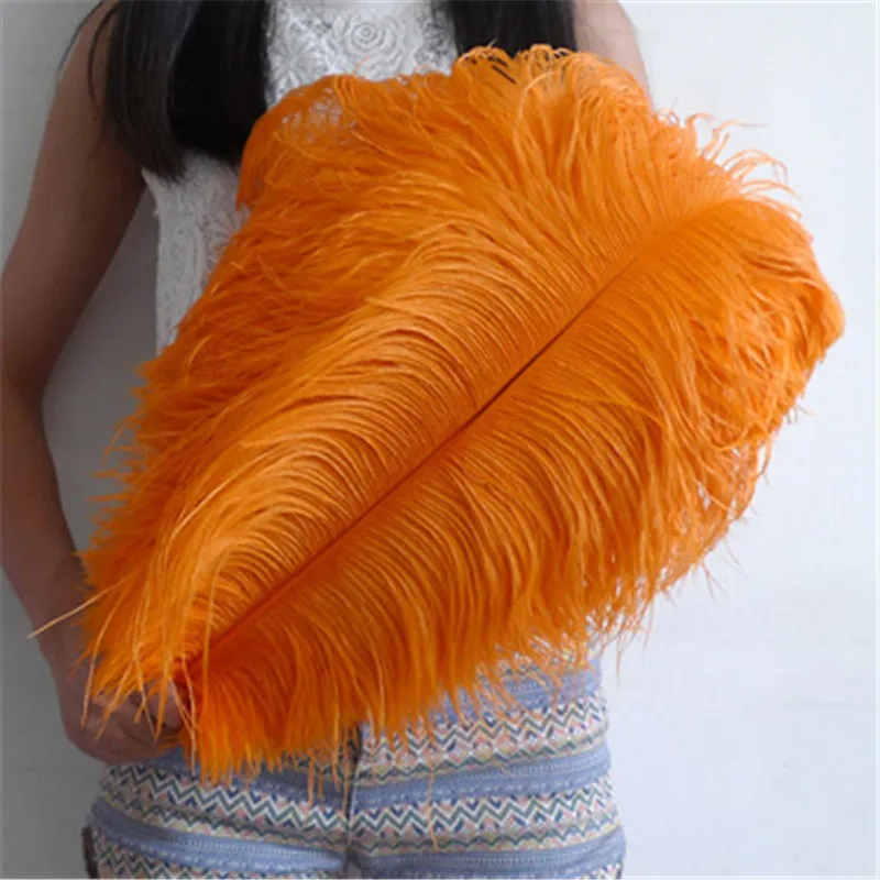 100 unids/lote de plumas de avestruz naranja, plumas de avestruz de 50-55cm/20-22 pulgadas para manualidades, accesorios de joyer&iacute;a, plumas de celebraci&oacute;n Diy-0