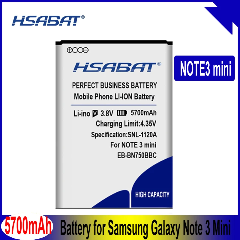 5700 мАч HSABAT аккумулятор для samsung Galaxy Note III neo 3 N7502 N7505 N750 note mini N7506V N7508V|Аккумуляторы