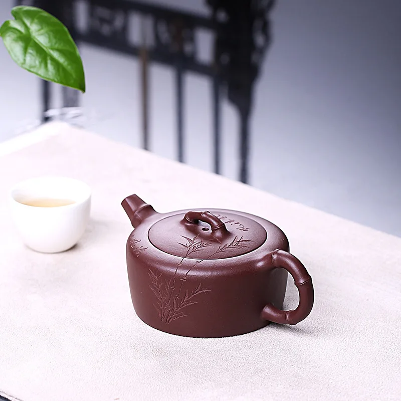 Необработанная руда чистый ручной аутентичный бамбуковый праздничный чайник Huang