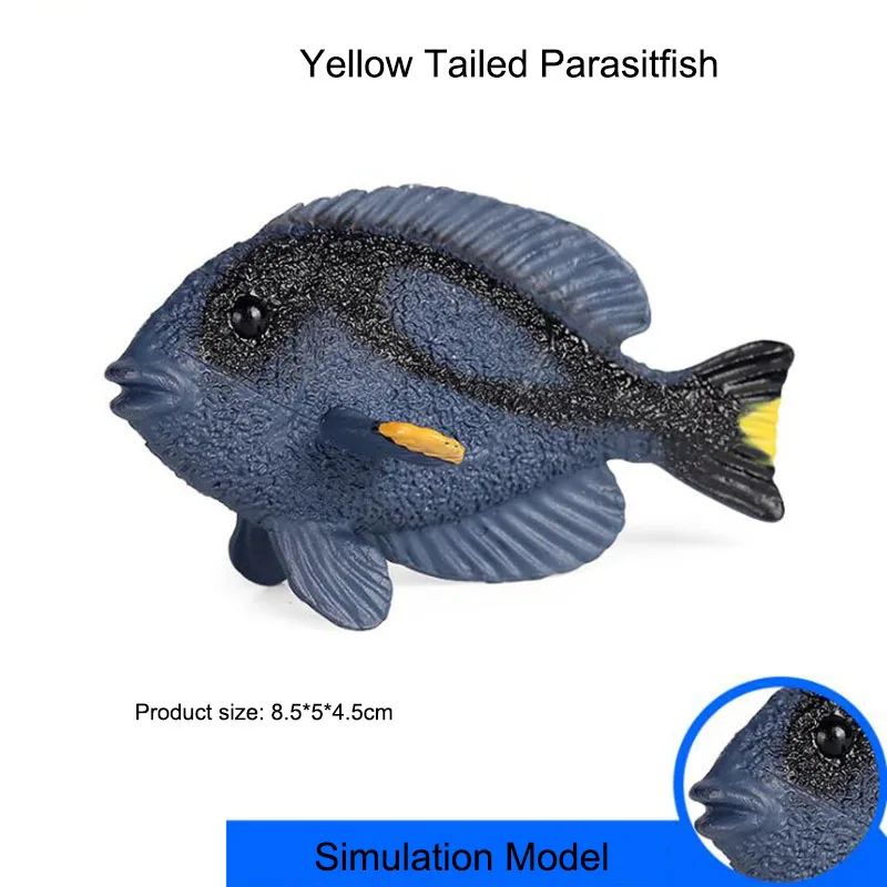 

Children's Toy Figure Simulated Marine Animal Model Yellow-Tailed Acanthurium Foxfish Ornaments Boy Girl Gift