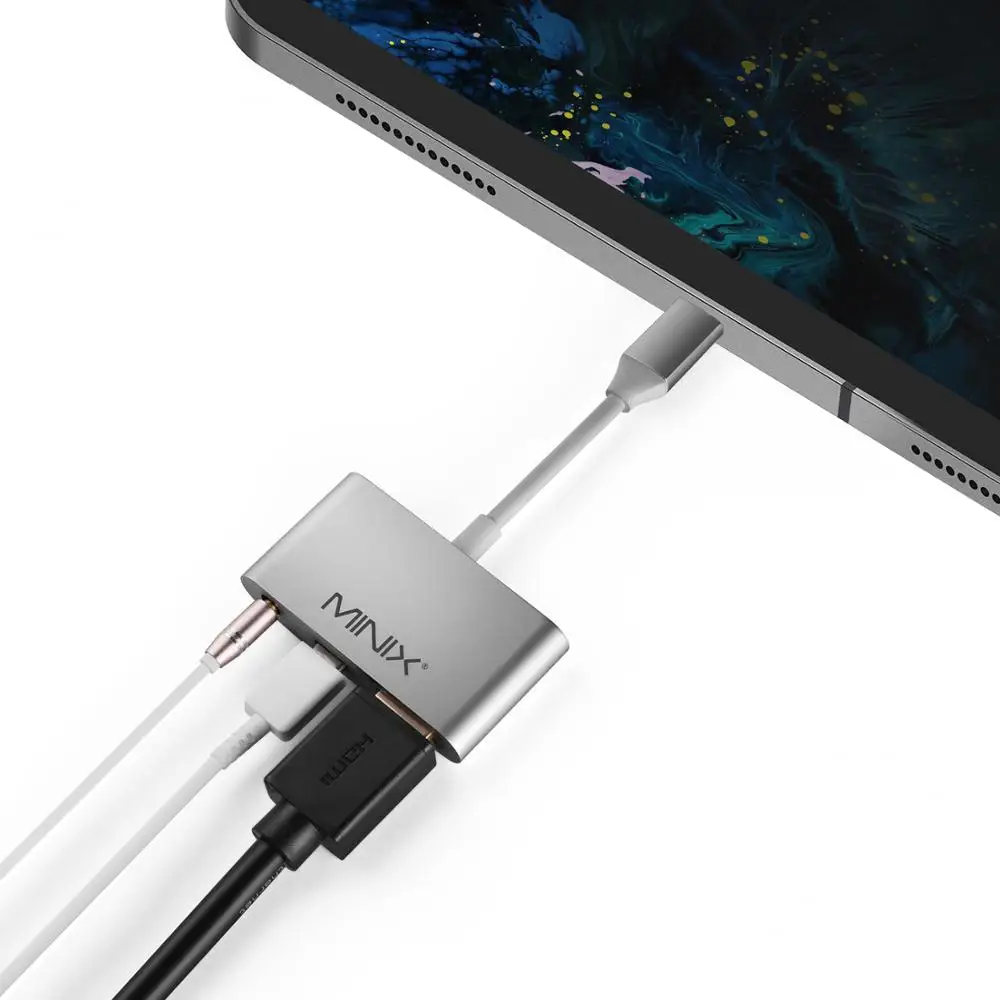 MINIX NEO C-HA Ultimate 3-в-1 медиа адаптер USB-C до 4K 60 Гц совместимому с HDMI 3 5 мм аудио разъем