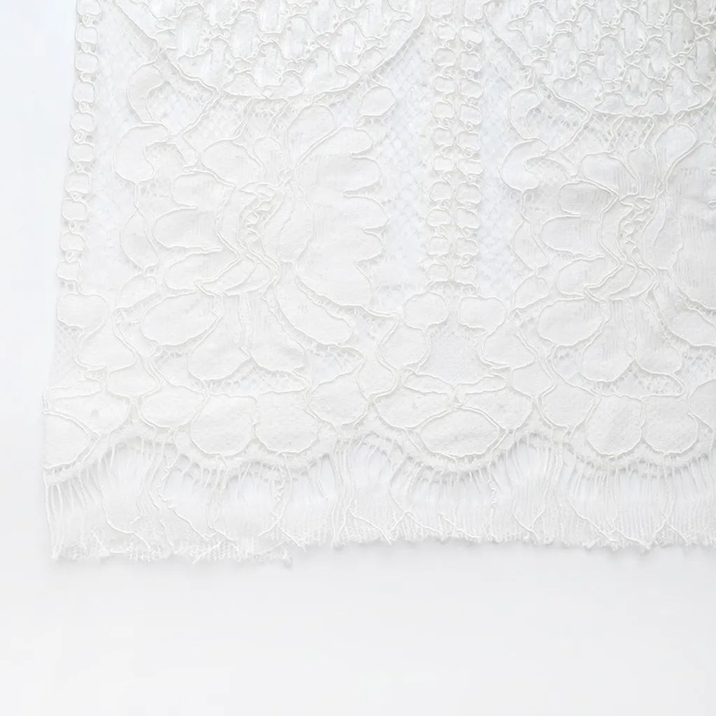 Женское кружевное платье длинное летнее без рукавов с V-образным вырезом и