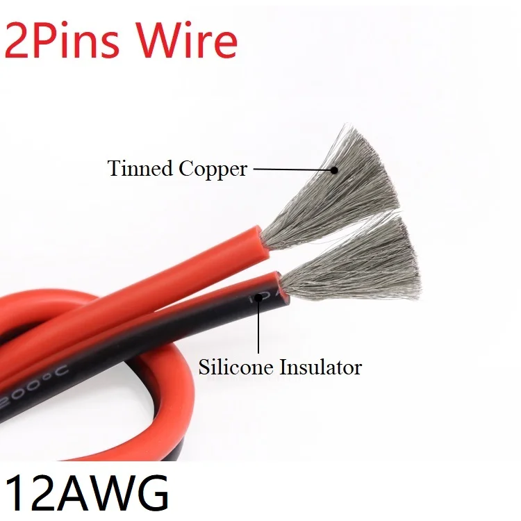 Силиконовый резиновый 2 контактный провод 12AWG очень мягкий изолированный