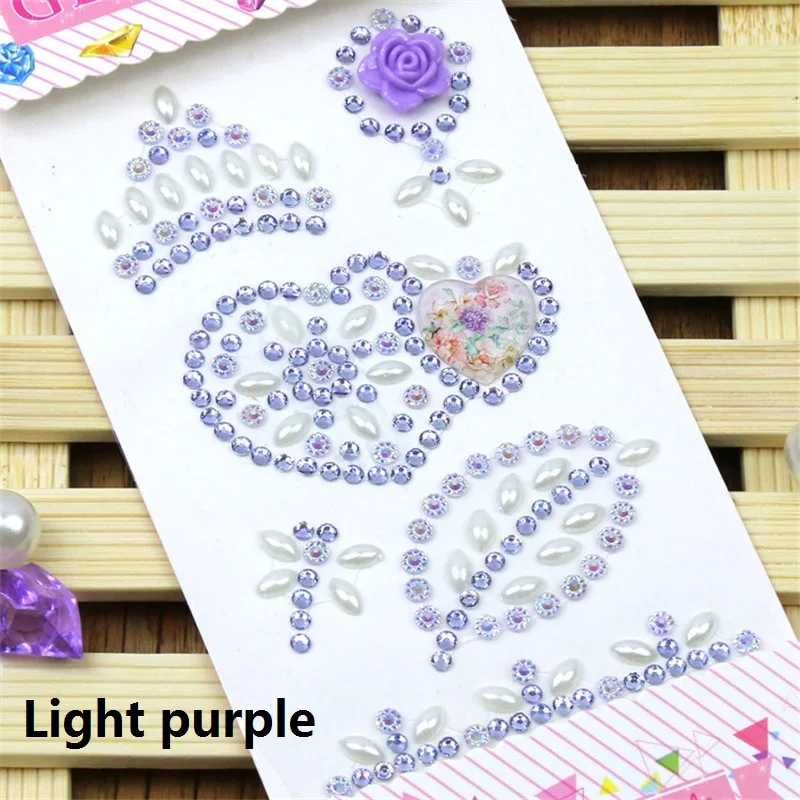 CA474-Light purple 1 лист акриловые стрекозы искусственные бриллианты с повторяющимся цветом DIY Ручная работа телефон украшение автомобиля Скрапбукинг Ремесло стикер кристалл аксессуары - Цвет: CA474-Light purple
