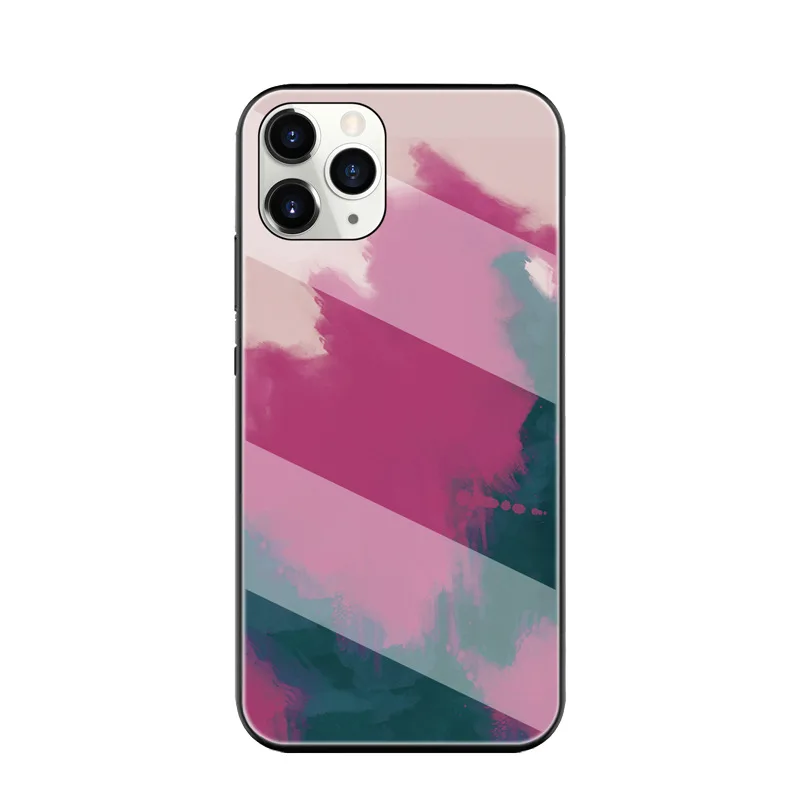 

Phone Case For iPhone 12 11 X XR XS Pro Max 7 8 Plus Mini New Style Watercolor Shockproof Glass Cover Apple iPhone Accessories