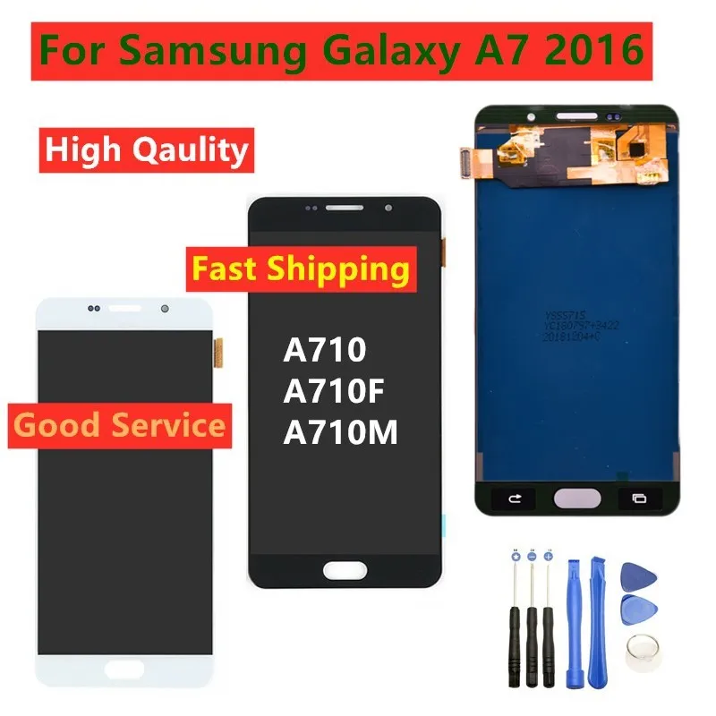 Сменный сенсорный ЖК экран для SAMSUNG GALAXY A7 2016 A710 A710F|Экраны мобильных телефонов| |