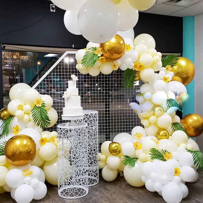 

Globos Macaron Ivory White Pastel Latex Balloon Garland 4D Gold Globals Ballon Arch for Baby Shower Birthday Wedding Party Decor