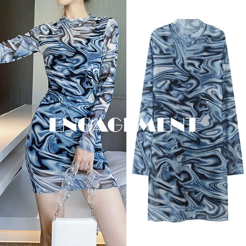 

Обручальное платье 2021, летнее текстурное платье с завязкой, женское Сетчатое привлекательное облегающее платье с длинным рукавом