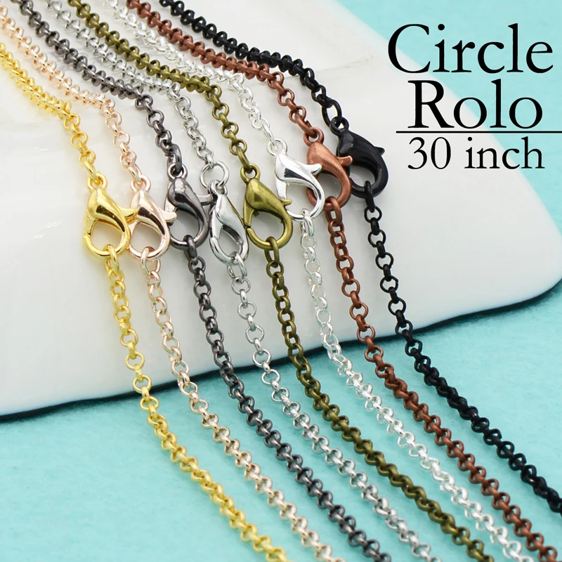 100 pcs- 30 inch Silver Plated Rolo Chain Necklace Inch 30'' | Украшения и аксессуары