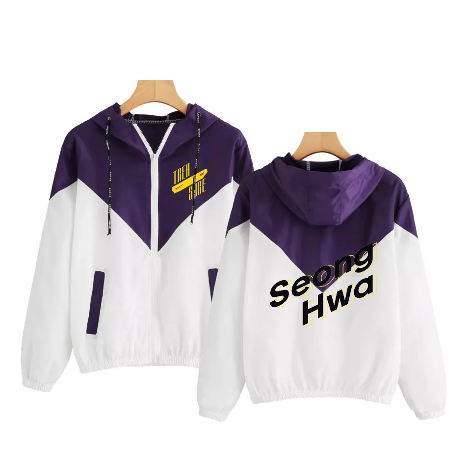 ATEEZ/куртка в стиле пэчворк Куртка с капюшоном Сезон осень зима Толстовка на