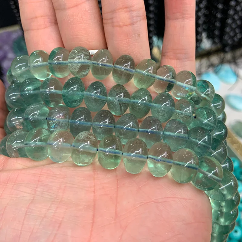 

10x12mm Natural Fluorite Stone Beads 15'' Green Rondelle DIY Loose Beads For Jewelry Making Beads Bracelet Necklace Earring Gift