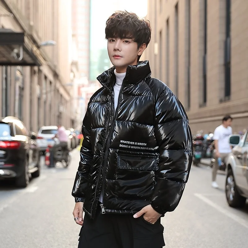 Мужская Зимняя парка в стиле Харадзюку модная короткая утепленная куртка хип-хоп