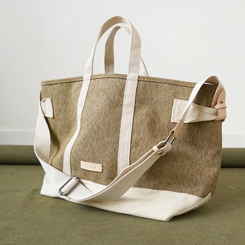 Оригинальная кожаная сумка ручной работы 24 унции тяжелая текстильная женская