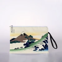 japanese style ukiyoe print cosmetic bag lady makeup storage bag color travel storage bag