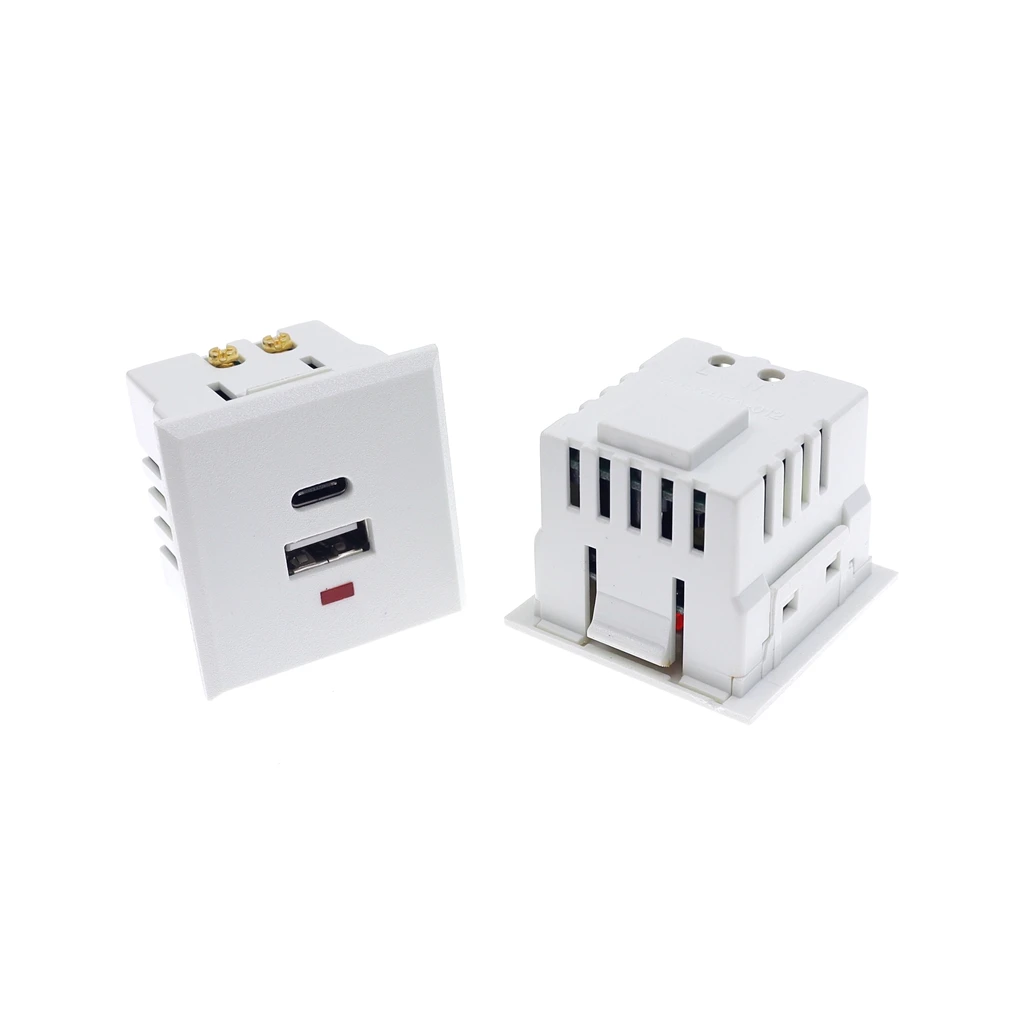 Фото Розетка переменного тока USB + Type-C Встроенная настольная розетка Модуль зарядки постоянного тока Розетка 5 В 220 В со светодиодным индикатором №5