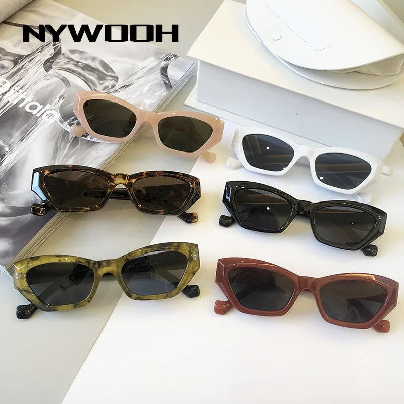 

NYWOOH Cat Eye Sun Glasses 2021 Women Men Fashion Brand Designer Small Sun Glasses Ladies Eyeglasses Party Eyewear