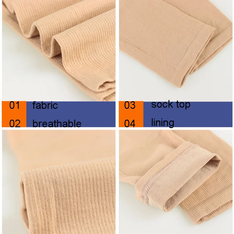 Soft Nylon Knee High Compression Socks Anti-fatigue Open Toe Support Long Socks Plantar Sports Mens Womens Socks S~XXL