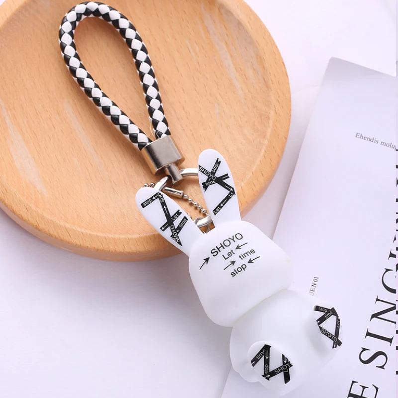 

Factory selling cartoon Italian bunny key pendant doll couple keychain car bell bag keyring
