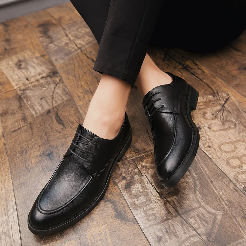 

fashion men's shoes outdoor men's leather shoes business dress men's shoes breathable casual lace up casual shoes High Quality