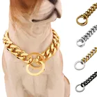 Ошейник-дроссель для дрессировки домашних животных, из нержавеющей стали цепи для собак, ошейники, для крупных собак, питбуля, французского бульдога