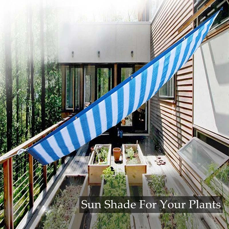 Сине-белая полоса Солнцезащитная сетка с защитой от УФ-лучей навес для окна