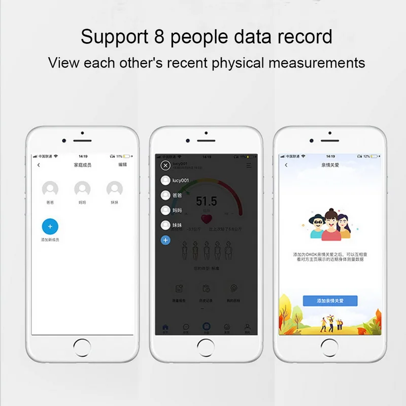 Умные весы для ванной жира ЖК цифровой беспроводной Bluetooth BMI монитор анализатор