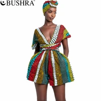 bushra women african indian dashiki retro print jumpsuit dress party clothes ankara kanga clothing vintage vestidos 2021 new