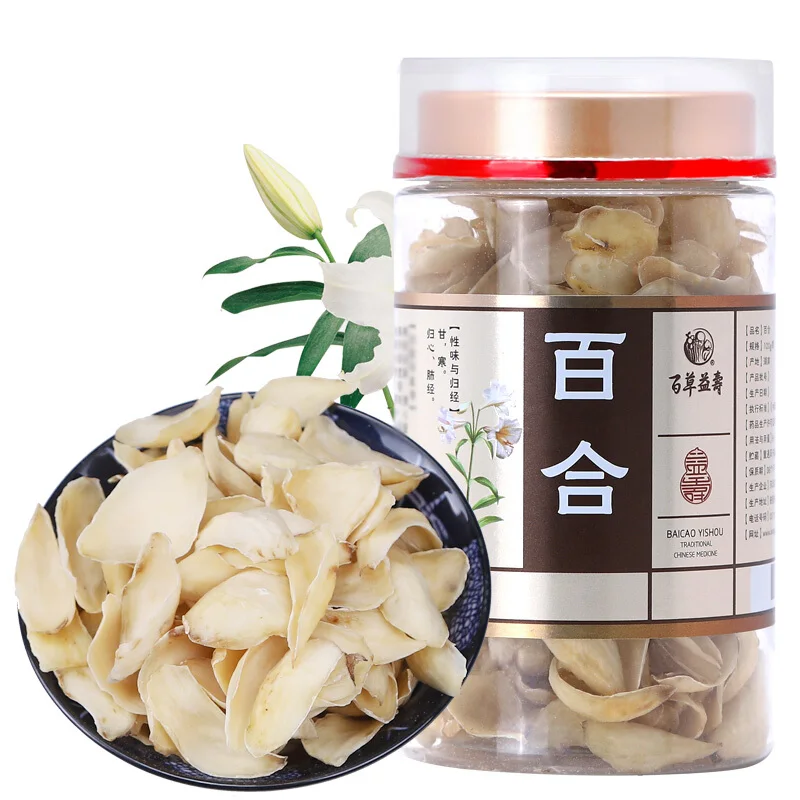 

Baicao Yishou Baihe Pian Tremella fuciformis lotus seed medlar Lily soup ingredients edible lily soup porridge ingredients