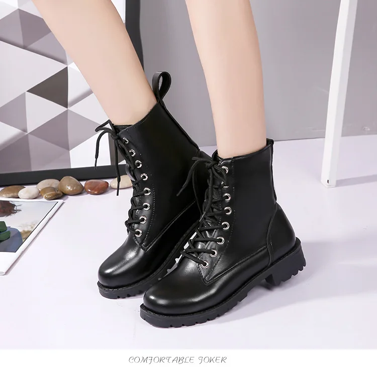 SWONCO/Повседневная обувь Женские Ботинки Martin черного цвета Сезон осень Новинка 2019